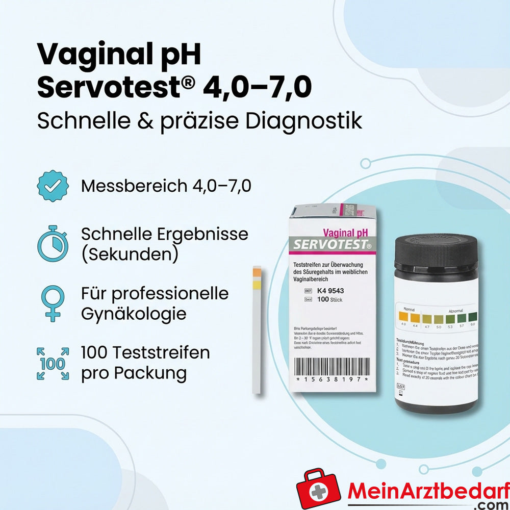 Servotest Vaginal-pH-Indikatorstreifen pH 4,0–7,0 Teststreifen 100 Stück