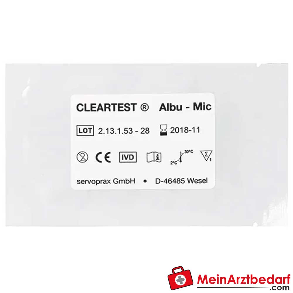 Cleartest Albu-Mic Nierenfunktions-Teststreifen.