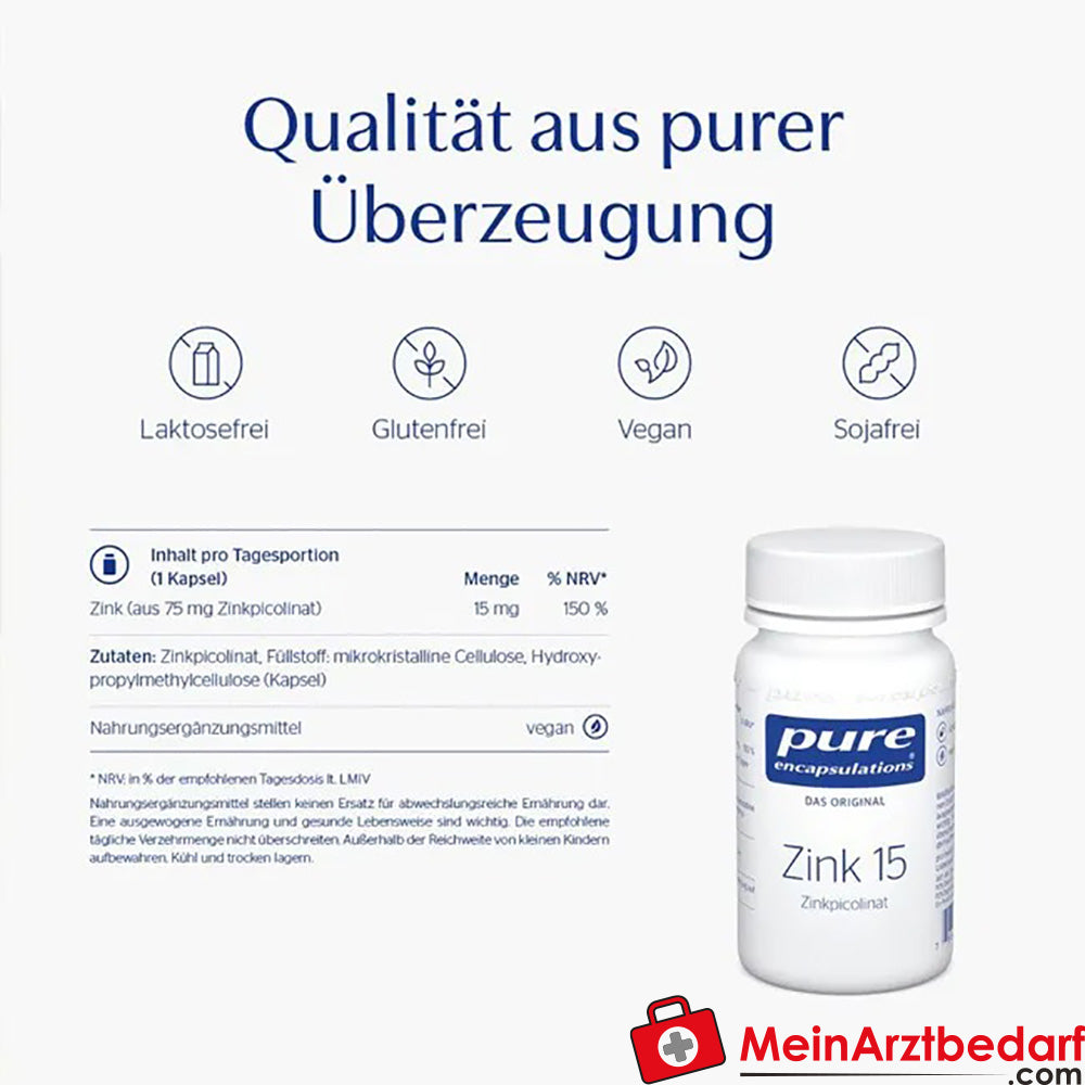 Pure Encapsulations Zinc 15 Picolinate de zinc 15 mg Gélules 60 pièces