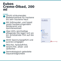 Eubos Creme Ölbad Süßmandelöl / Sojaöl / Polidocanol / Kamillenextrakt Bad, 200 ml.