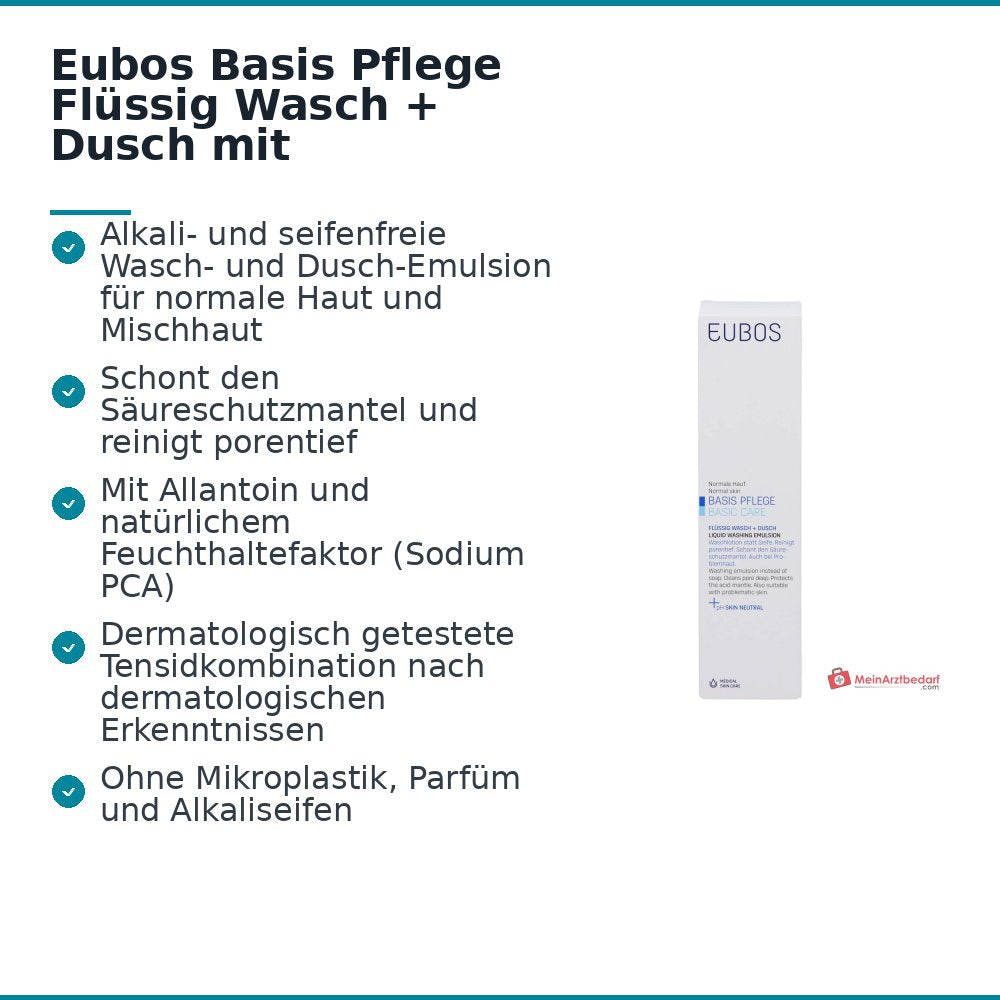 Eubos Basis Pflege Flüssig Wasch + Dusch Waschlotion mit Dosierspender, 400 ml.