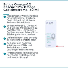 Eubos Omega Gesichtscreme Omega-3 / Omega-6 / Omega-9 Fettsäuren Creme, 50 ml.