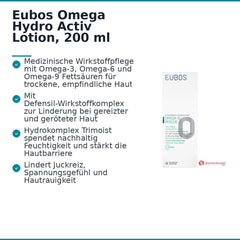 Eubos Omega-12 Rescue 12% Omega Hydro Activ Lotion Nachtkerzenöl / Leinsamenöl / Carthamusöl / Olivenöl Lotion, 200 ml.