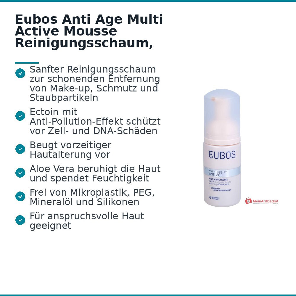 Eubos Anti Age Multi Active Mousse Ectoin / Aloe Vera Reinigungsschaum, 100 ml.