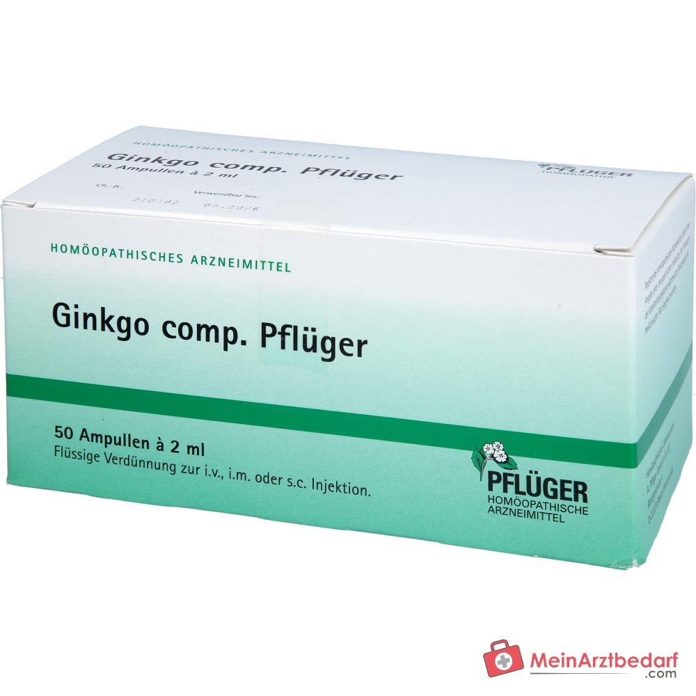 Pflüger Ginkgo comp. Ambra grisea / Anamirta cocculus / Conium maculatum / Ginkgo biloba / Panax Ginseng / Petroleum rectificatum ampullen, 50 st.