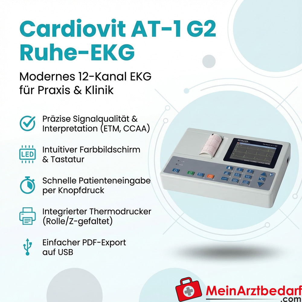 SCHILLER Cardiovit AT-1 G2 komplett, 12-Kanal Ruhe-EKG-Gerät