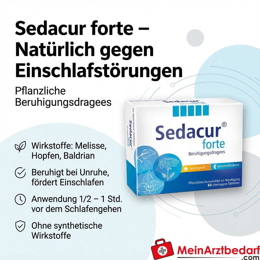 Sedacur forte Baldrian 75 mg Melisse 45 mg Hopfen 23 mg Dragees, 100 St.