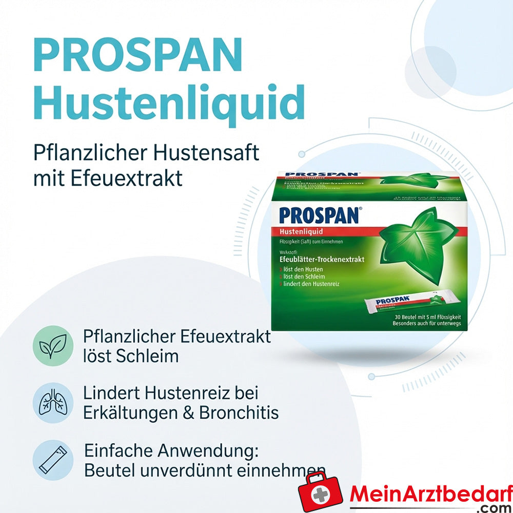 Prospan tos bolsitas desechables de extracto líquido de hiedra