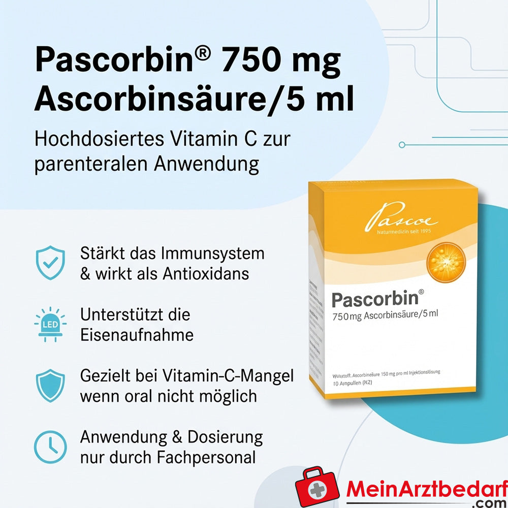 Pascorbin Ascorbinsäure 750 mg/5 ml Injektionslösung 5 ml Ampulle