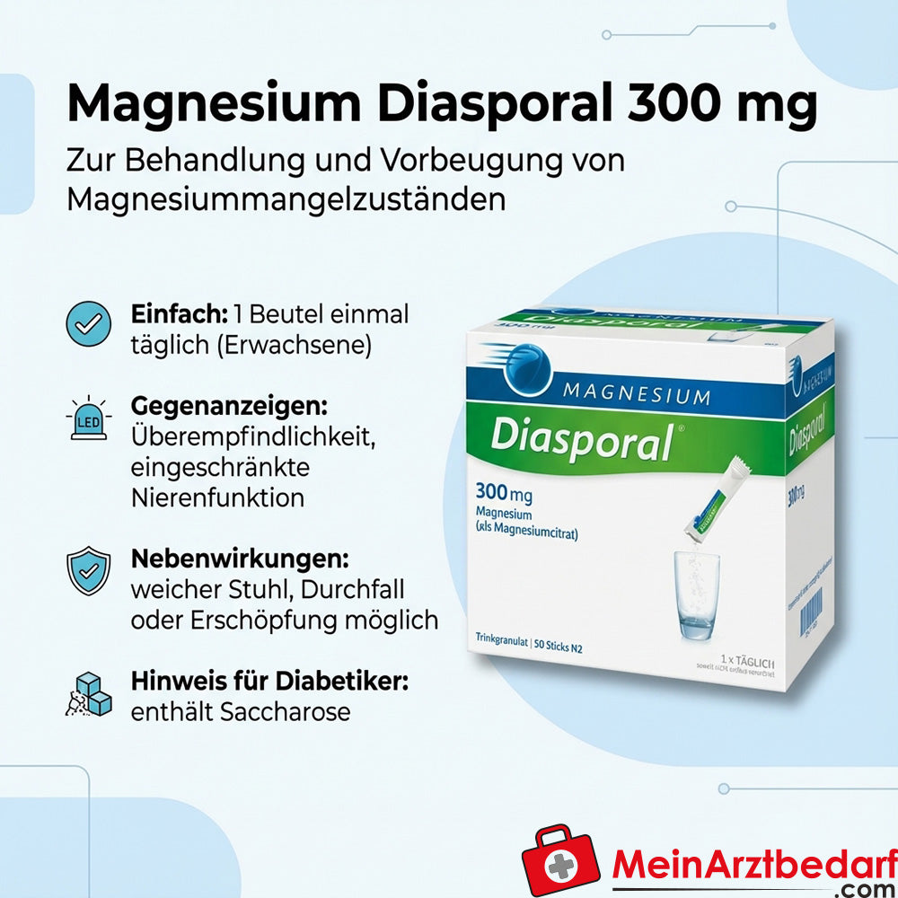Diasporal Magnésium 300 mg Granulés à boire sachet 20 pièces