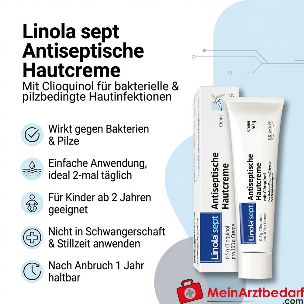 Linola sept Crema antisettica per la pelle con Clioquinol 20 g