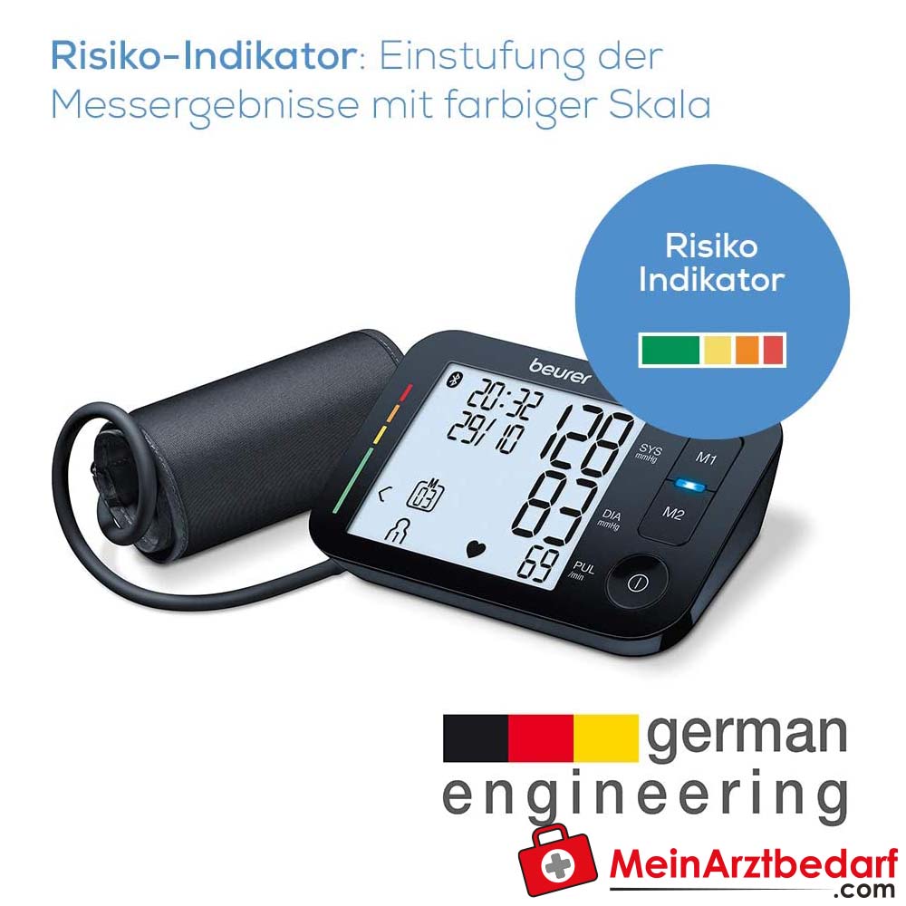 Beurer BM 54 Bluetooth-Oberarm-Blutdruckmessgerät.