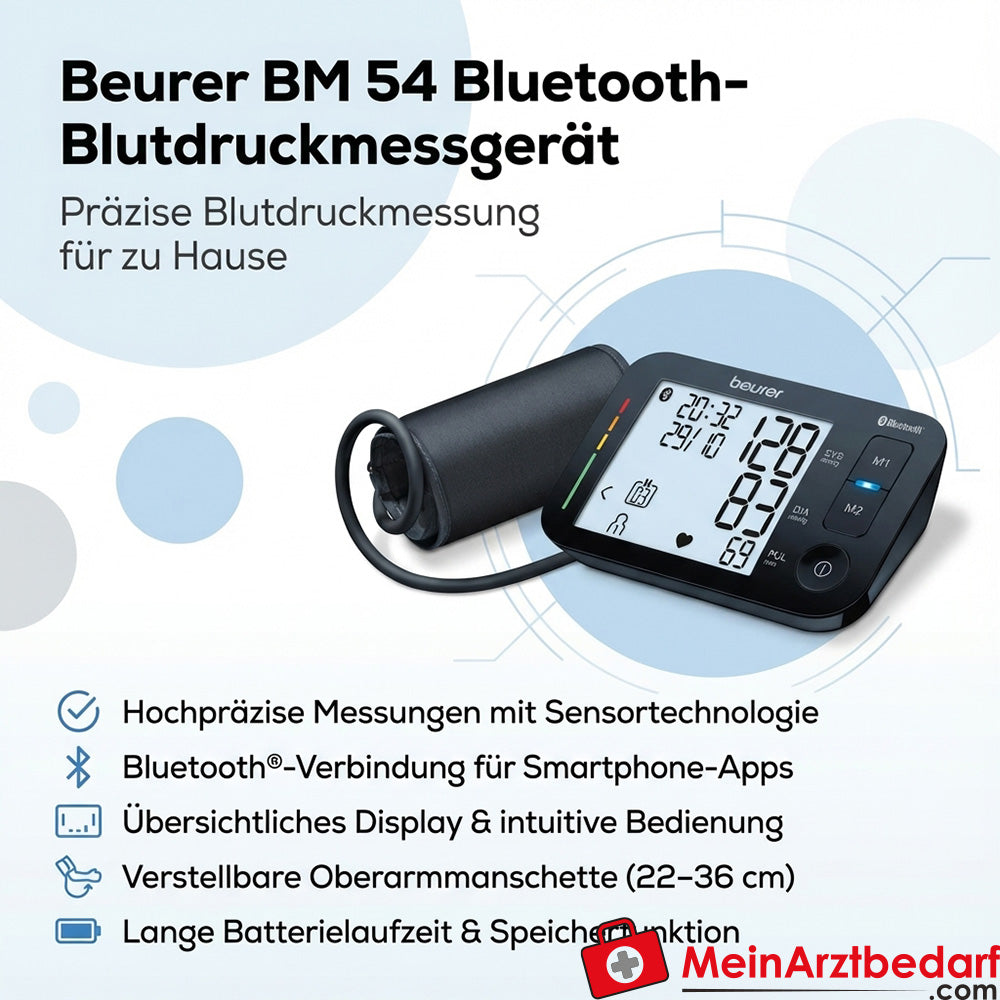 Beurer BM 54 Tensiomètre à bras Bluetooth avec fonction mémoire
