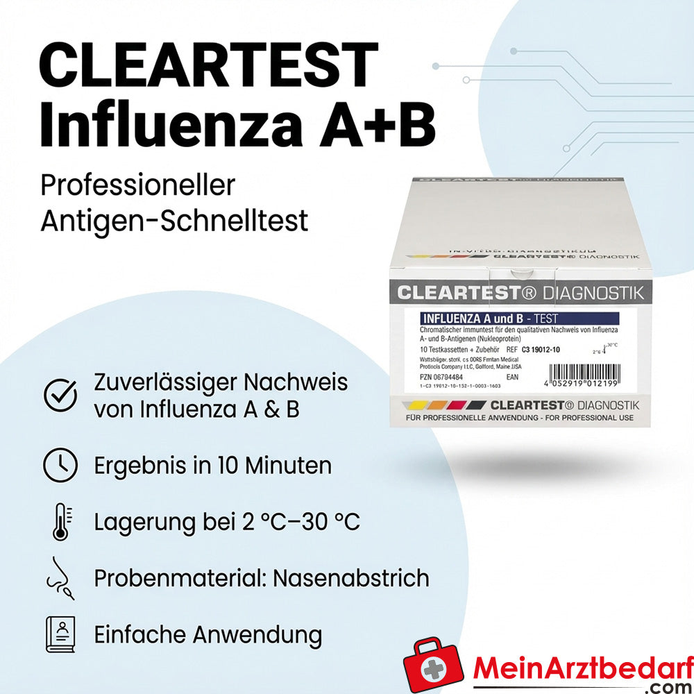 Cleartest® Influenza A+B antigeen sneltest neusswab 5 testen