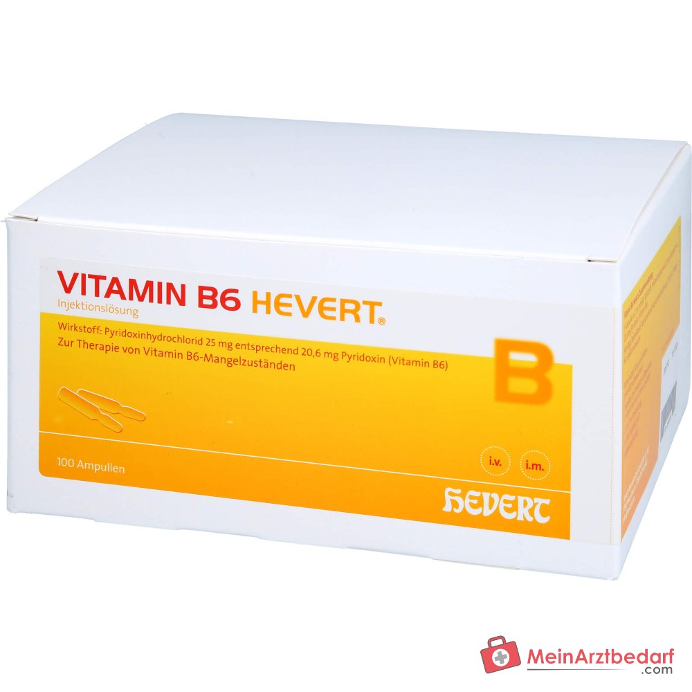 Hevert Vitamin B6 Pyridoxin Injektionslösung Ampullen, 100 Stück