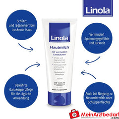 Linola Hautmilch - Körperlotion für sehr trockene Haut, 200ml.