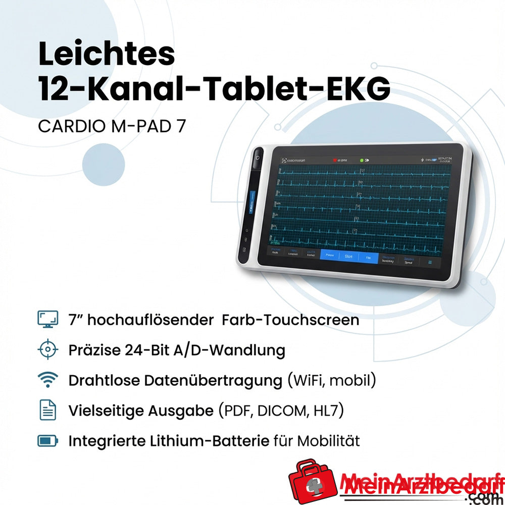medical ECONET CARDIO M-PAD 7 Tablet, ECG 12 dérivations, écran tactile 7 pouces