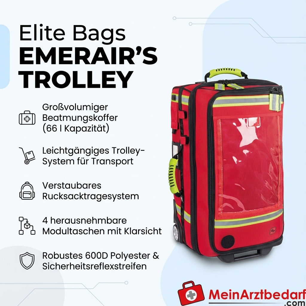 Elite Bags EMERAIR'S TROLLEY valise de réanimation 66 l sac à dos trolley 600D polyester