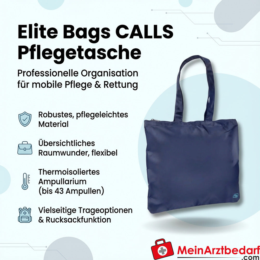 Torba medyczna Elite Bags CALLS z termicznym pojemnikiem na 43 ampułki, system nośny plecaka, niebieska