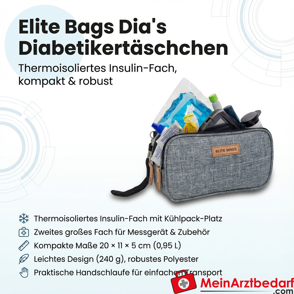 Elite Bags Dia's Diabetikertäschchen thermoisoliert 20 x 11 x 5 cm grau bitone 100% Polyester