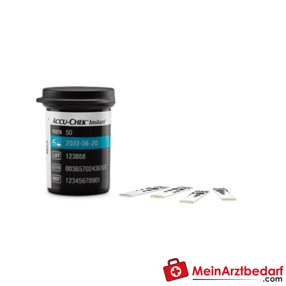Accu-Chek Instant Teststreifen zur Glukosebestimmung.