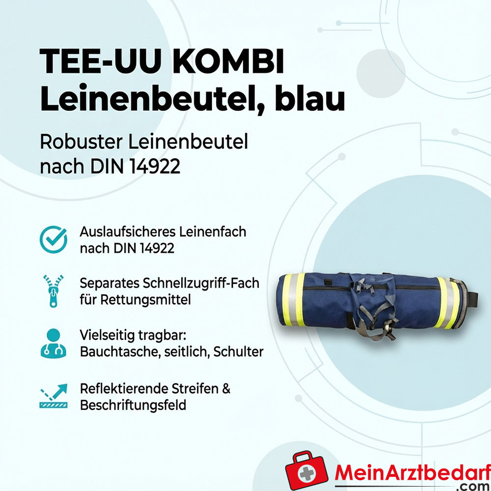 TEE-UU KOMBI Leinenbeutel blau DIN 14922 auslaufsicher verstellbar