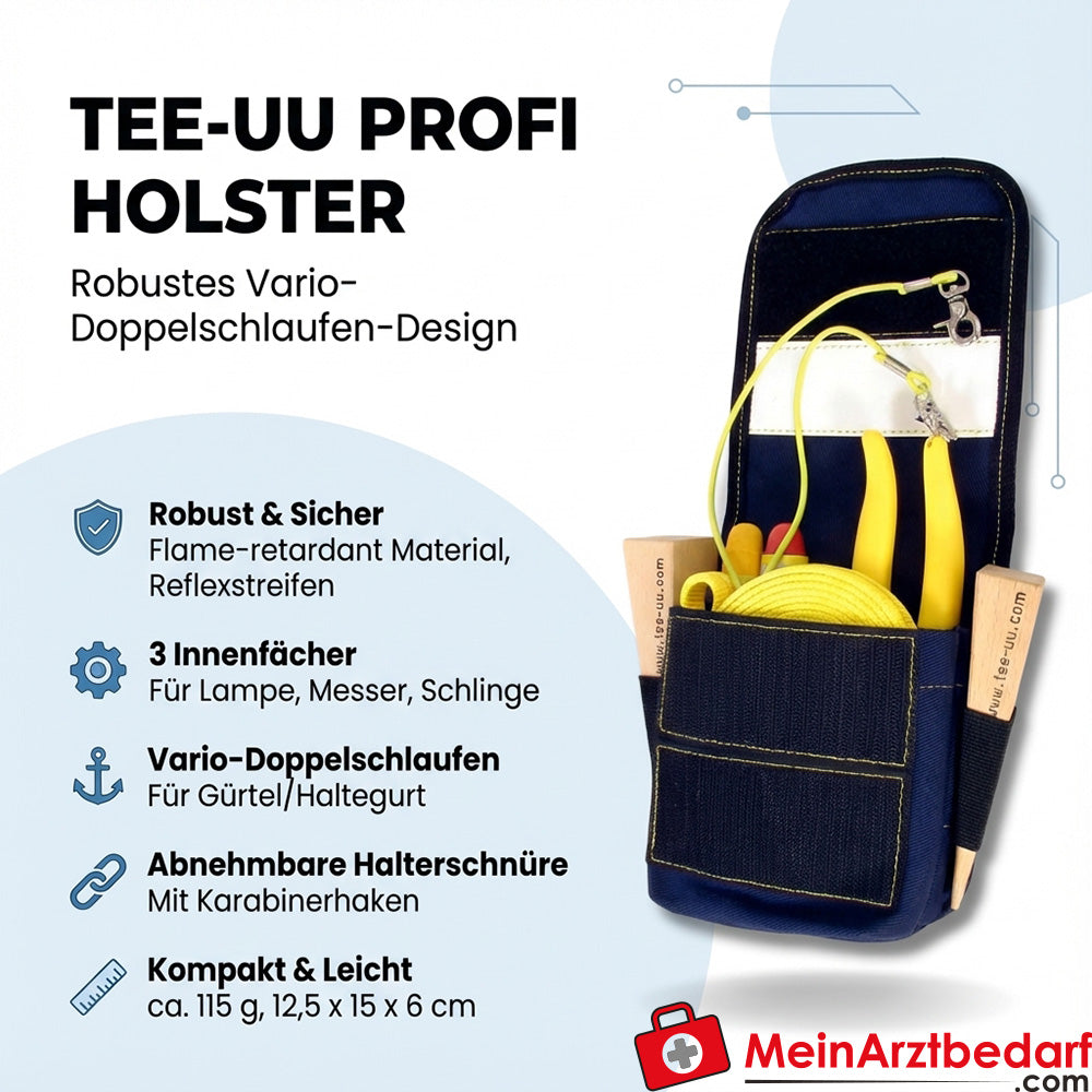 Kabura TEE-UU PROFI Vario z podwójną pętlą dla straży pożarnej 370G TEC, niebieska, 12,5×15×6 cm
