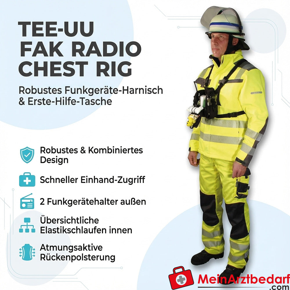 TEE-UU IFAK Radio Chest Rig con bolsa IFAK, negro
