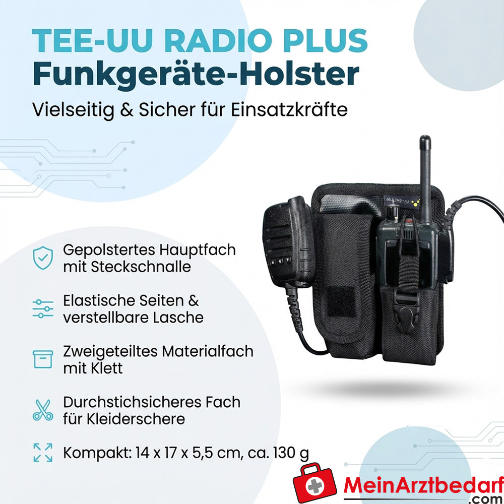 TEE-UU RADIO PLUS étui pour radio noir rembourré 1200D polyester 14x17x5,5 cm