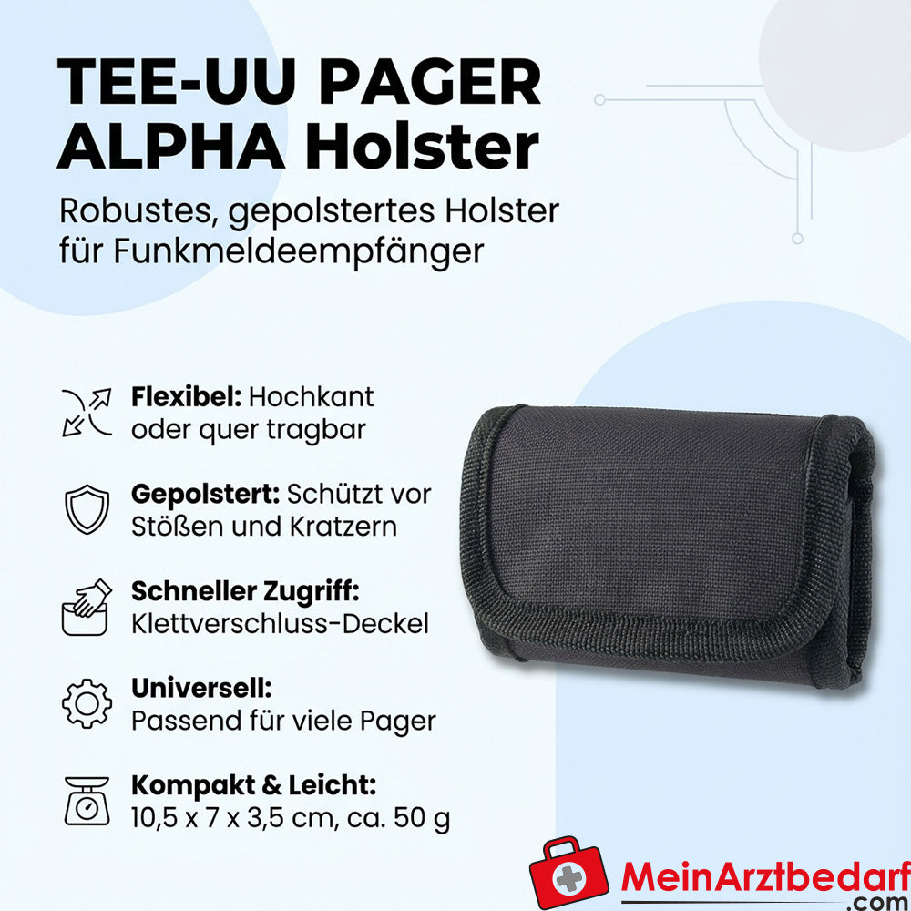TEE-UU Pager Alpha Holster noir rembourré 1200D polyester 10,5x7x3,5 cm