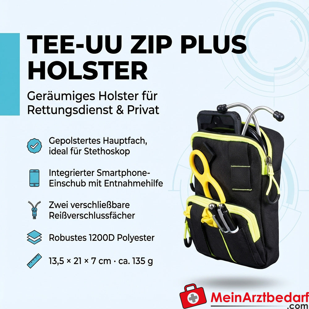 TEE-UU ZIP PLUS Holster 1200D Polyester 13,5x21x7 cm schwarz