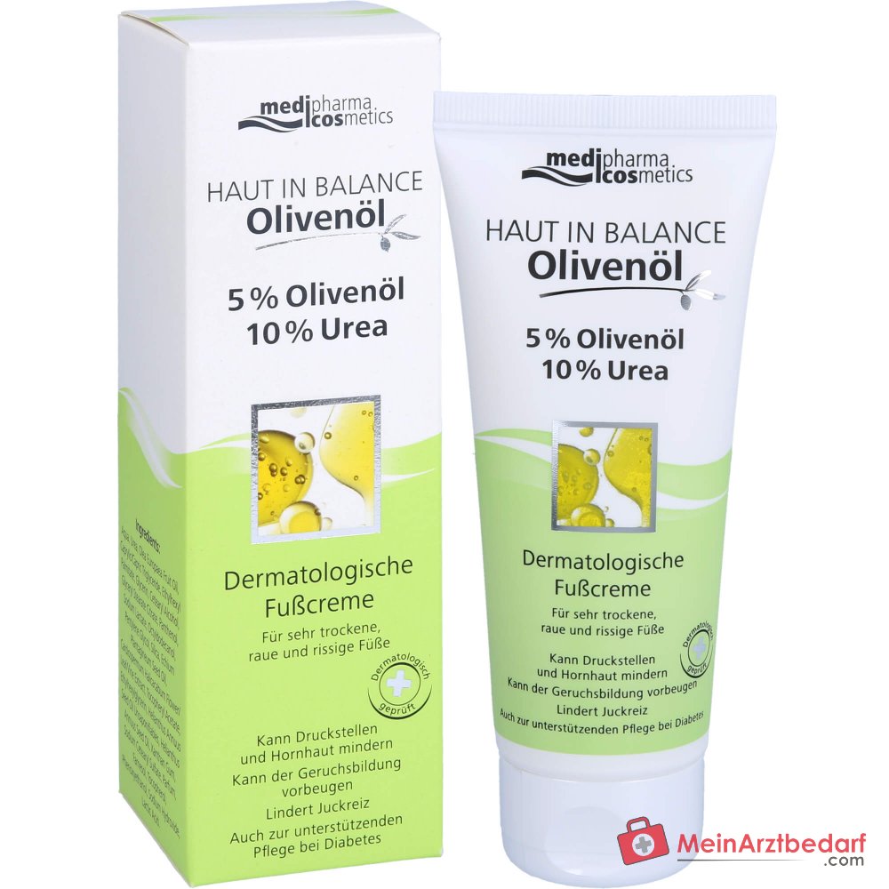 medipharma cosmetics Haut in Balance Olivenöl Dermatologische Fußcreme, 100 ml
