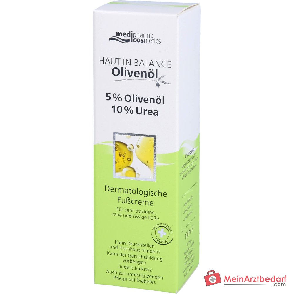 medipharma cosmetics Haut in Balance Olivenöl Dermatologische Fußcreme, 100 ml