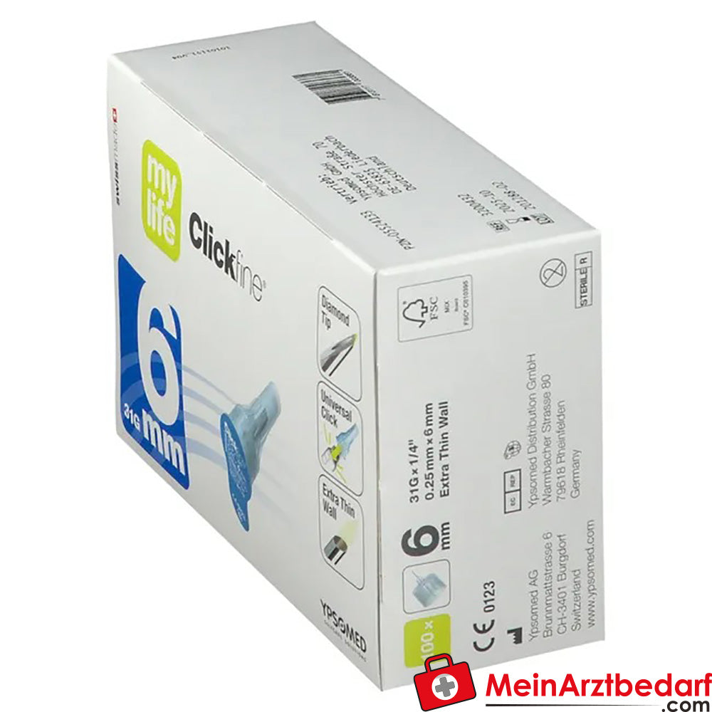 mylife Clickfine® 6 mm Kanülen, 100 St..