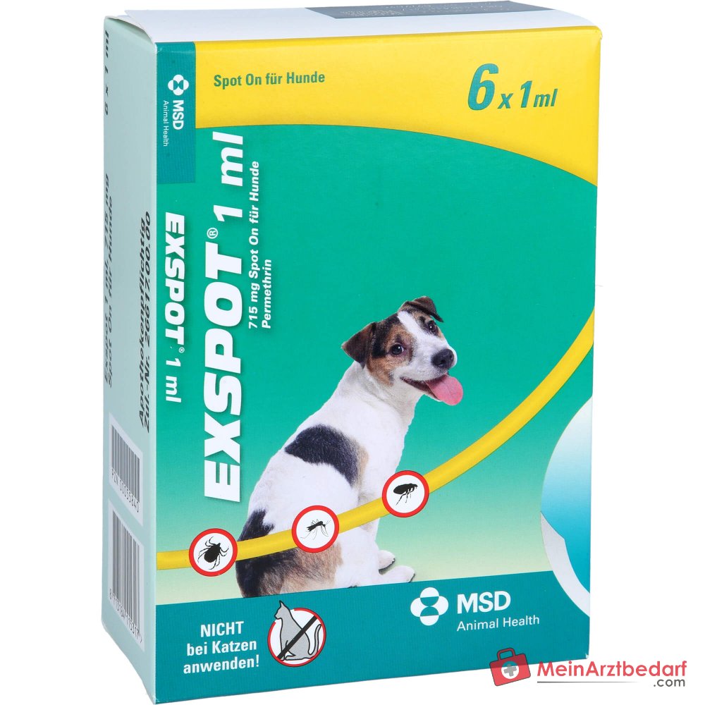 Exspot vet Permethrin 715 mg/ml Spot-on Lösung für Hunde 6 x 1 ml