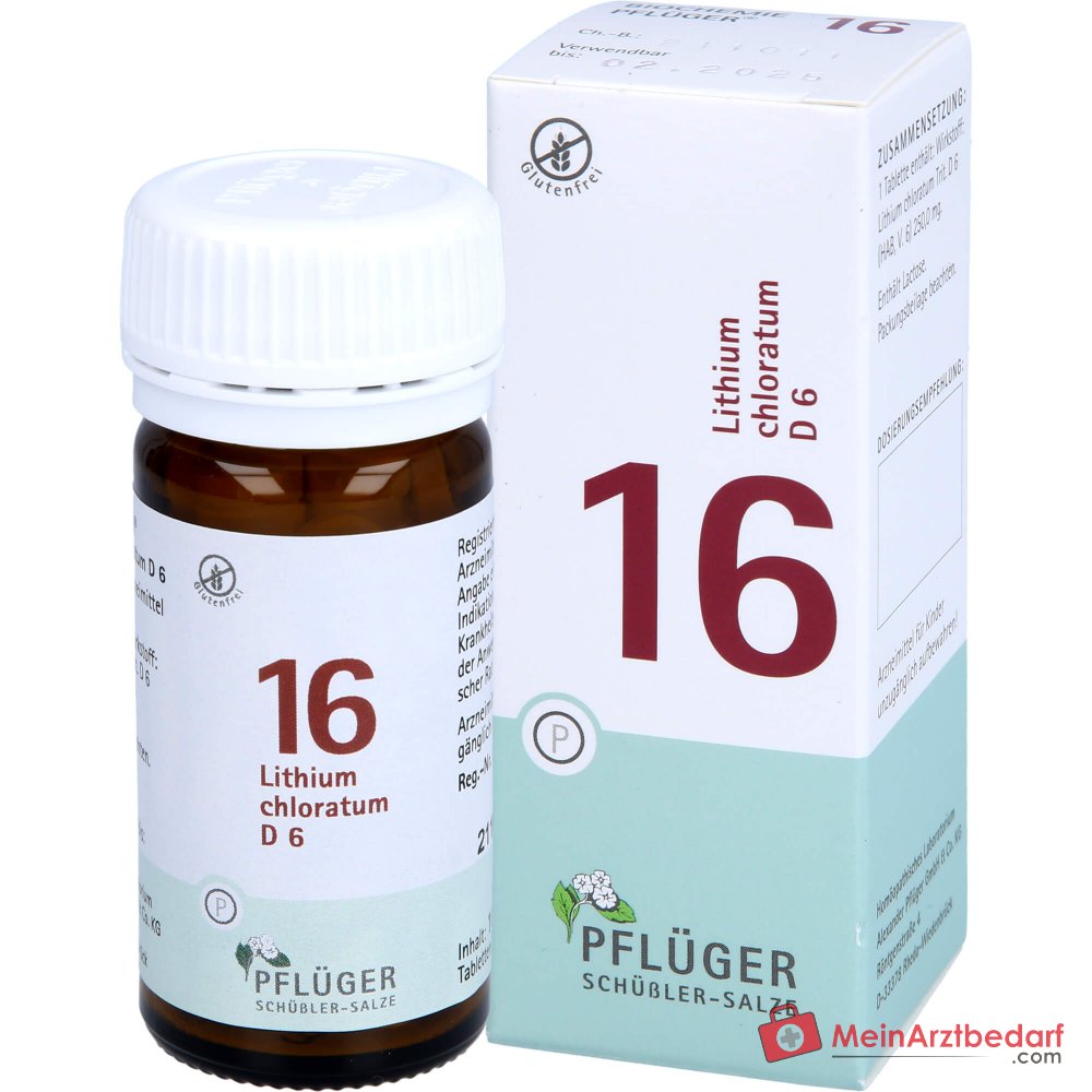 Biochemie Pflüger n° 16 lithium chloratum D6 comprimés, 100 pcs.