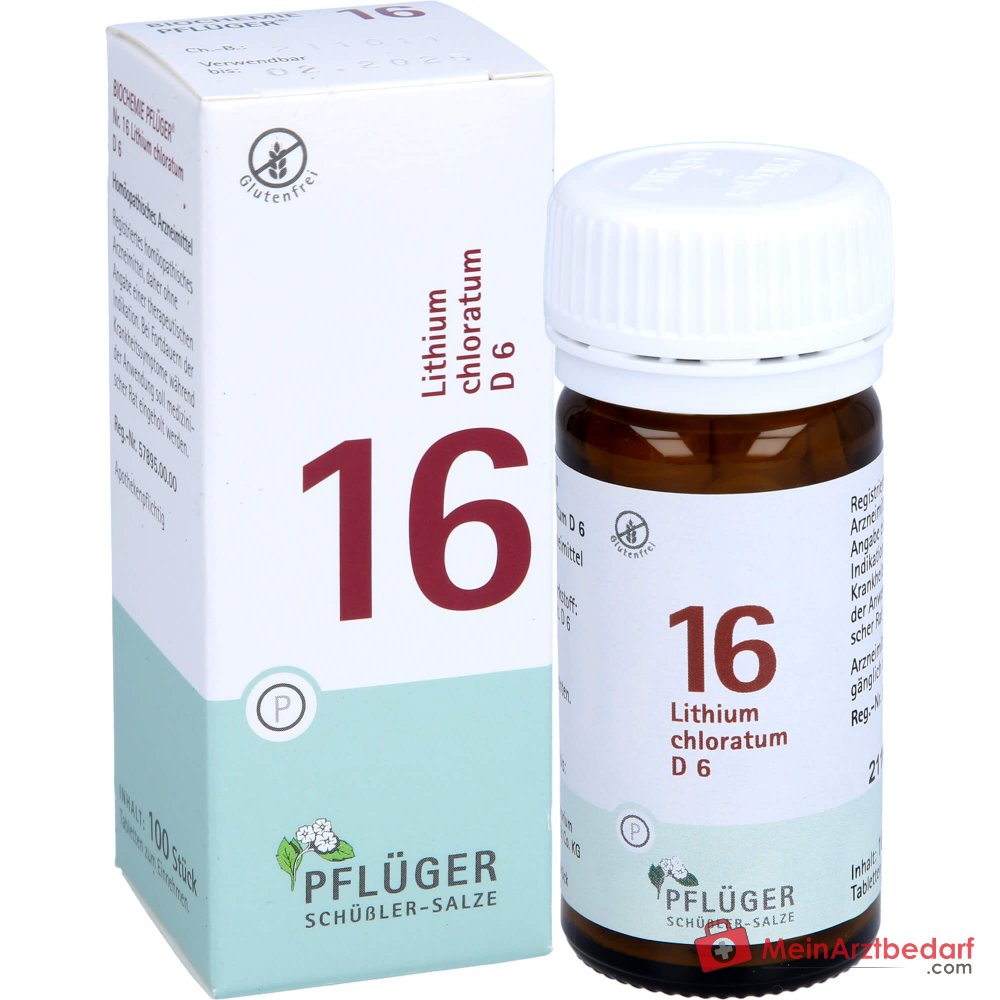 Biochemie Pflüger n° 16 lithium chloratum D6 comprimés, 100 pcs.
