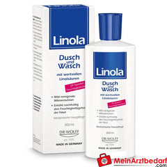 Linola Dusch und Wasch - Duschgel für trockene oder zu Neurodermitis neigende Haut, 300ml.