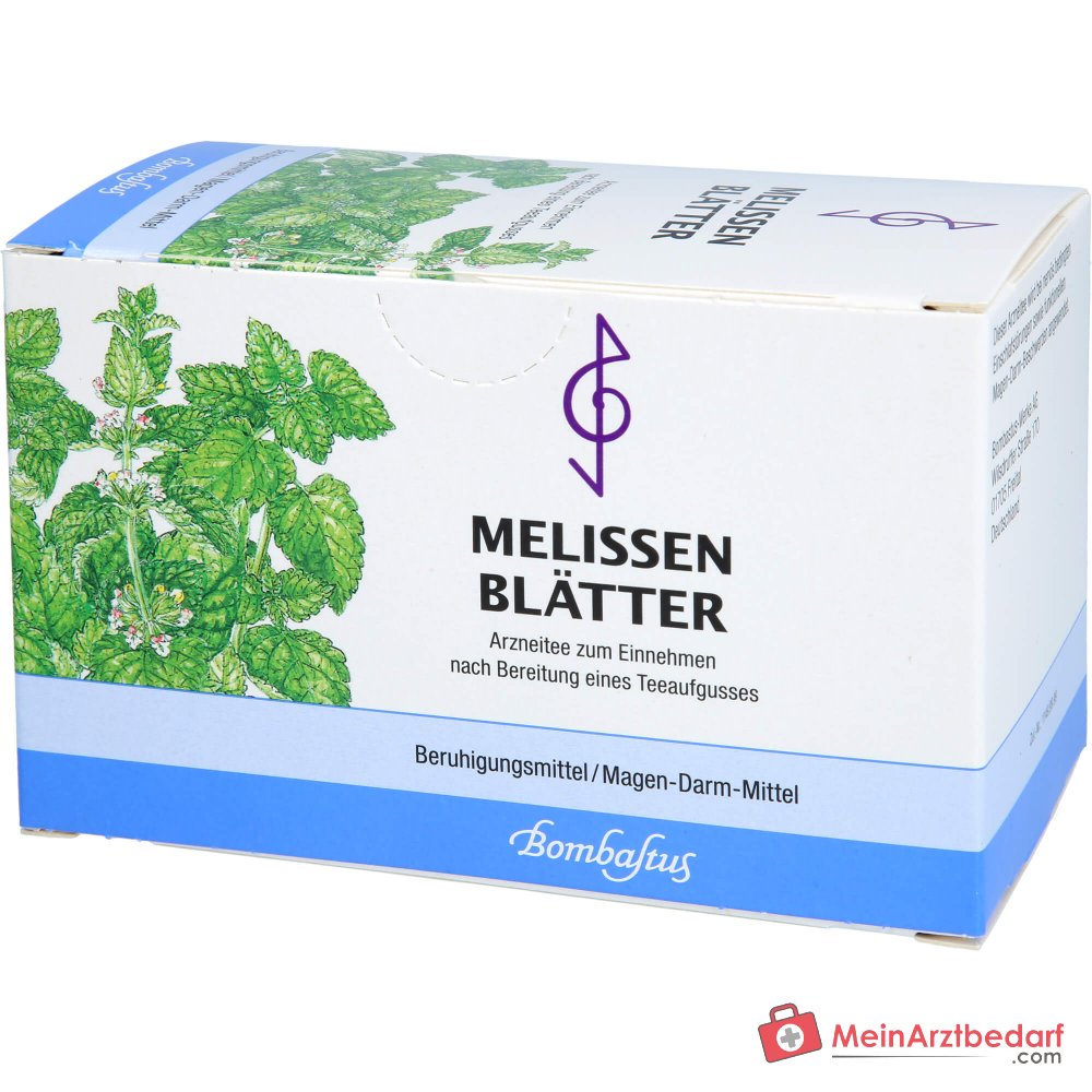 Bombastus Feuilles de mélisse Infusion médicinale Sachets filtrants, 20 pièces de 1,5 g