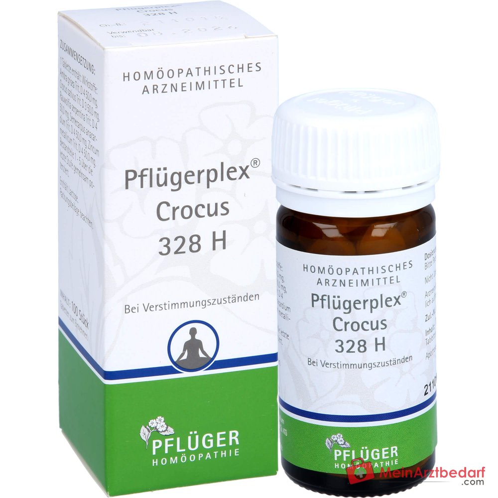 Pflügerplex Crocus 328 H Comprimés 100 pcs médicament homéopathique, ingrédients actifs 50 mg chacun