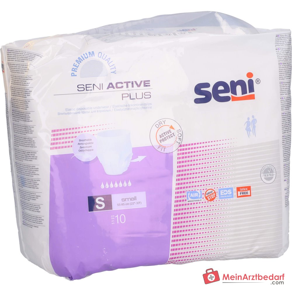 Seni Active Plus S culotte d'incontinence à usage unique taille S respirante avec indicateur d'humidité et protection anti-fuite latérale