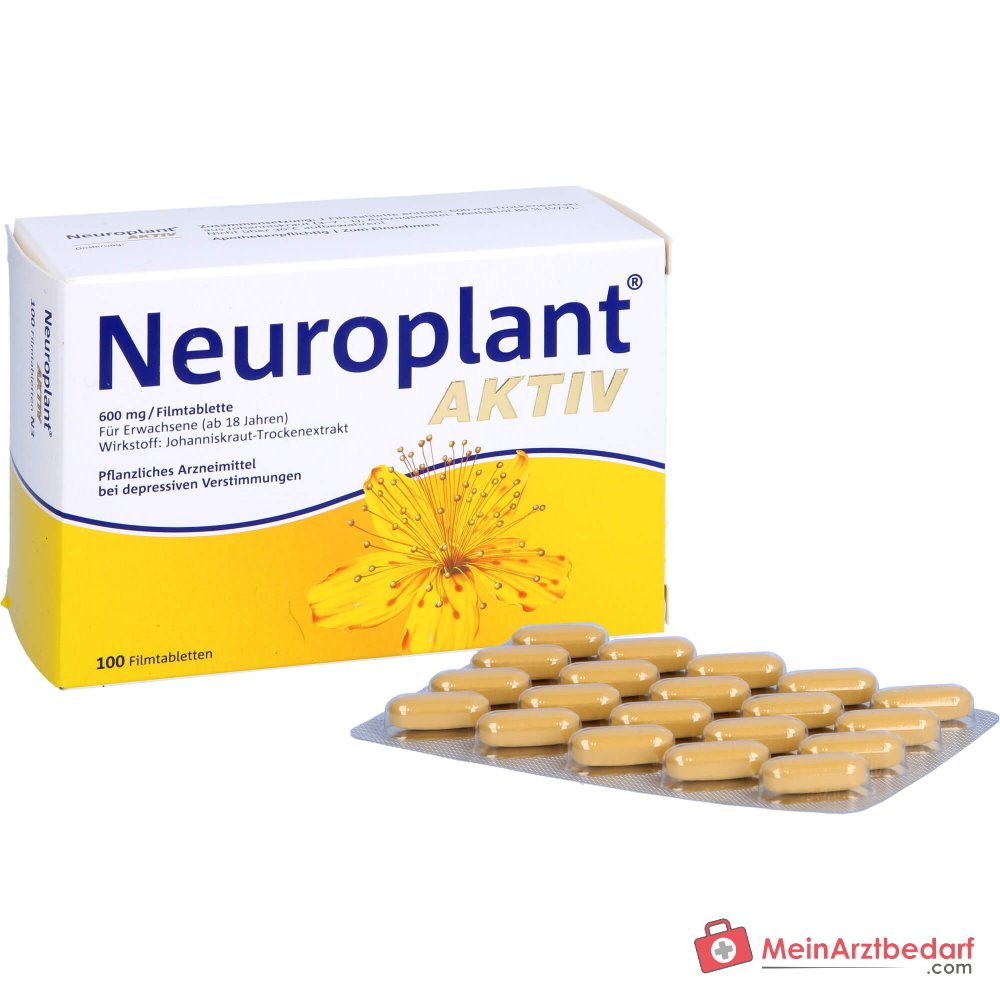 Dr. Willmar Schwabe Neuroplant Aktiv extracto seco de hierba de San Juan Comprimidos recubiertos 600 mg, 100 uds.