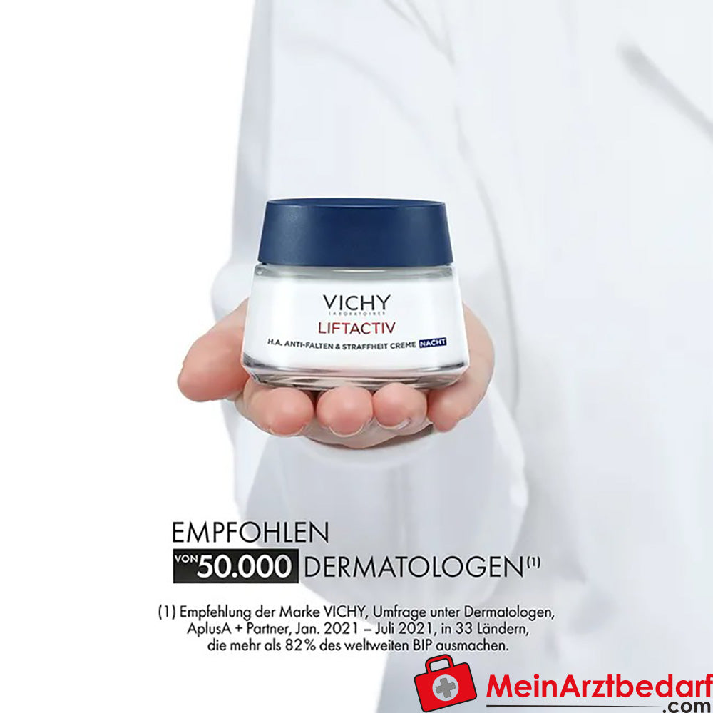 Vichy Liftactiv Hyaluron Anti-Falten & Straffheit Creme Nachtcreme: Straffende Anti-Aging-Nachtcreme mit Hyaluronsäure, 50ml.