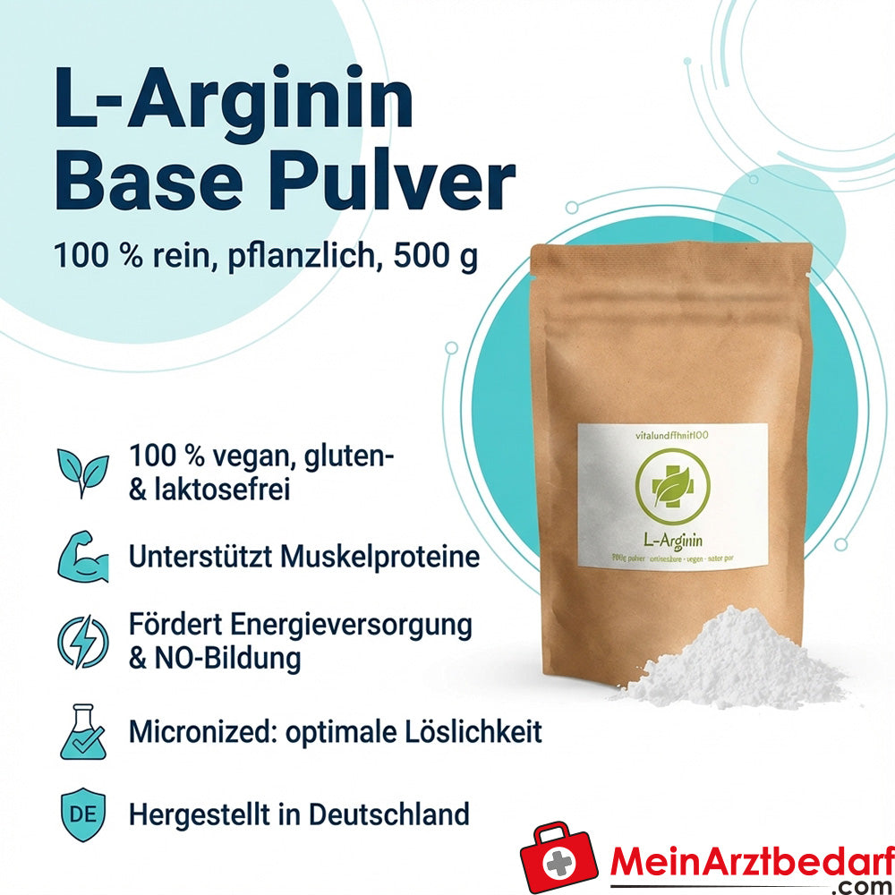 L-Arginina Base Polvo 100% pura L-Arginina micronizada 500 g