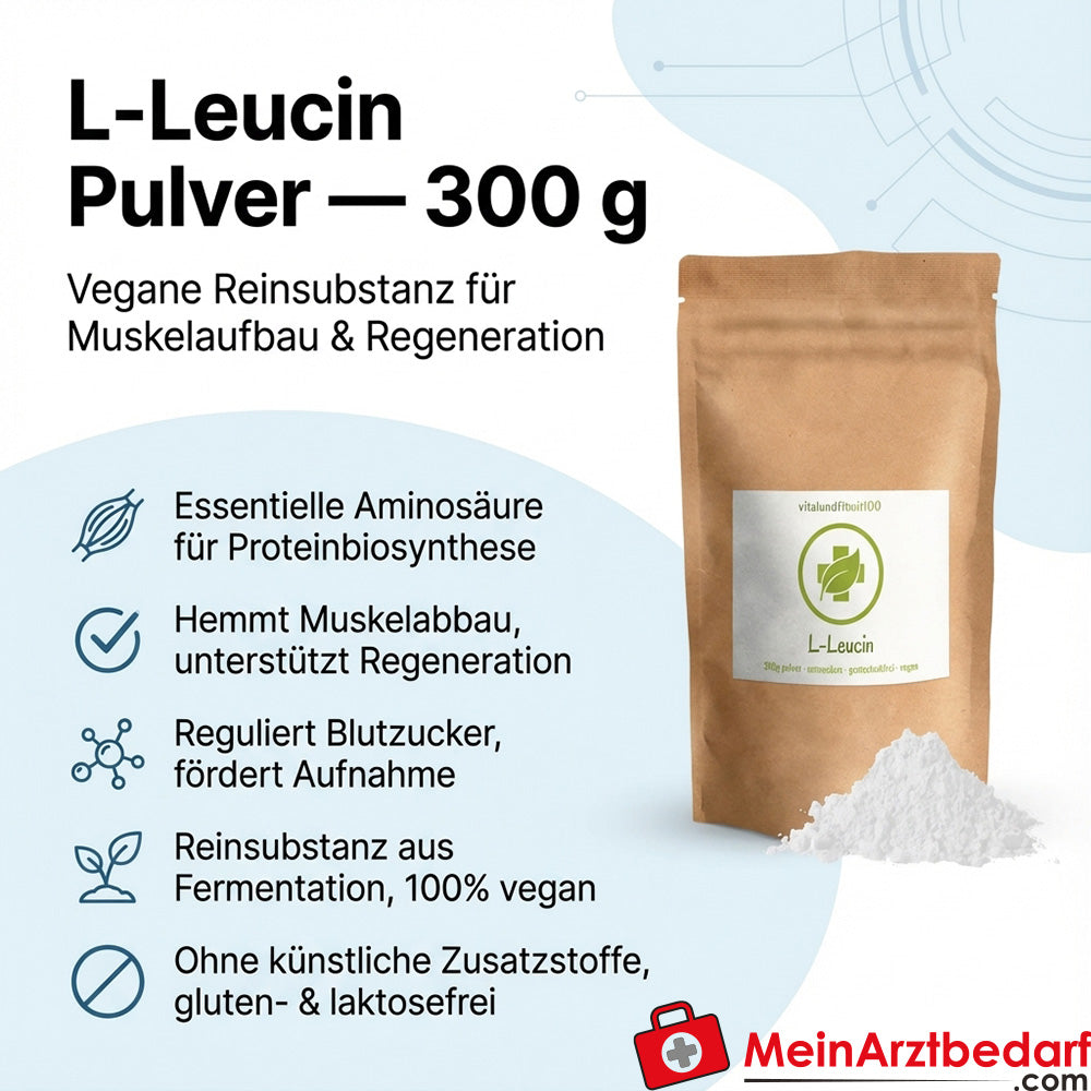 L-leucyna w proszku 300 g czysta substancja wegańska bezglutenowa bez laktozy