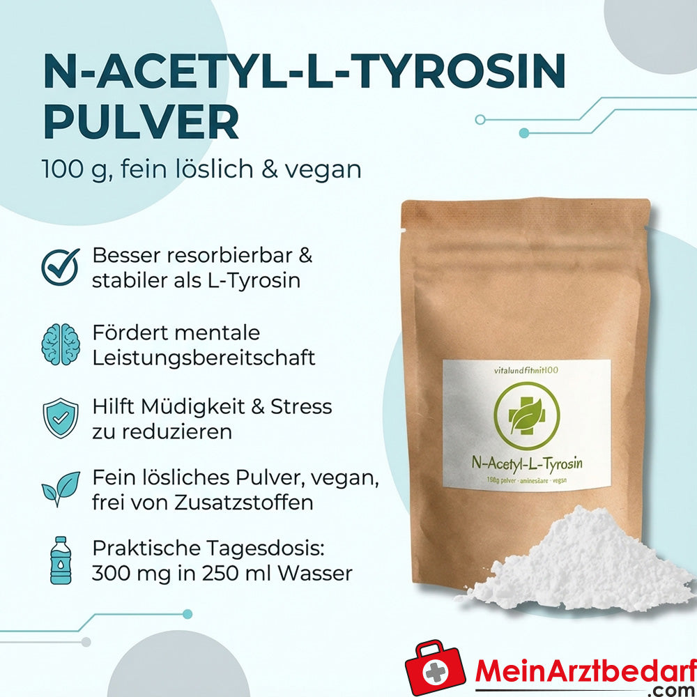 N-acétyl-L-tyrosine (NALT) en poudre 100 g végétalien, finement soluble