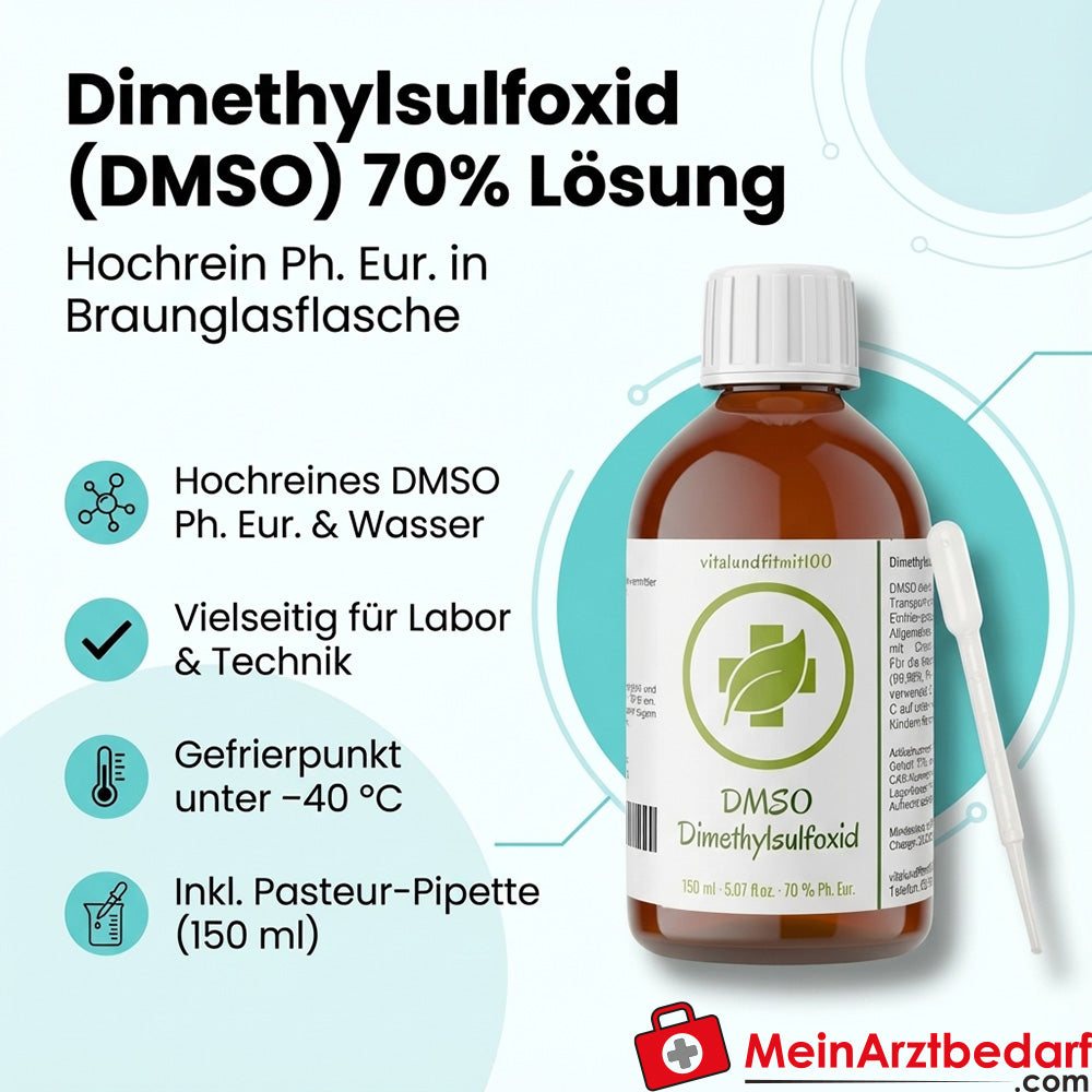 Dimethylsulfoxide (DMSO) 70% oplossing (Ph. Eur.) amberkleurige glazen fles 150 ml