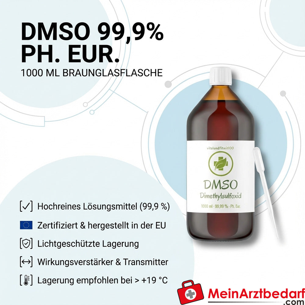 Dimetylosulfotlenek (DMSO) 99,9% Ph. Eur. Butelka z bursztynowego szkła 1000 ml