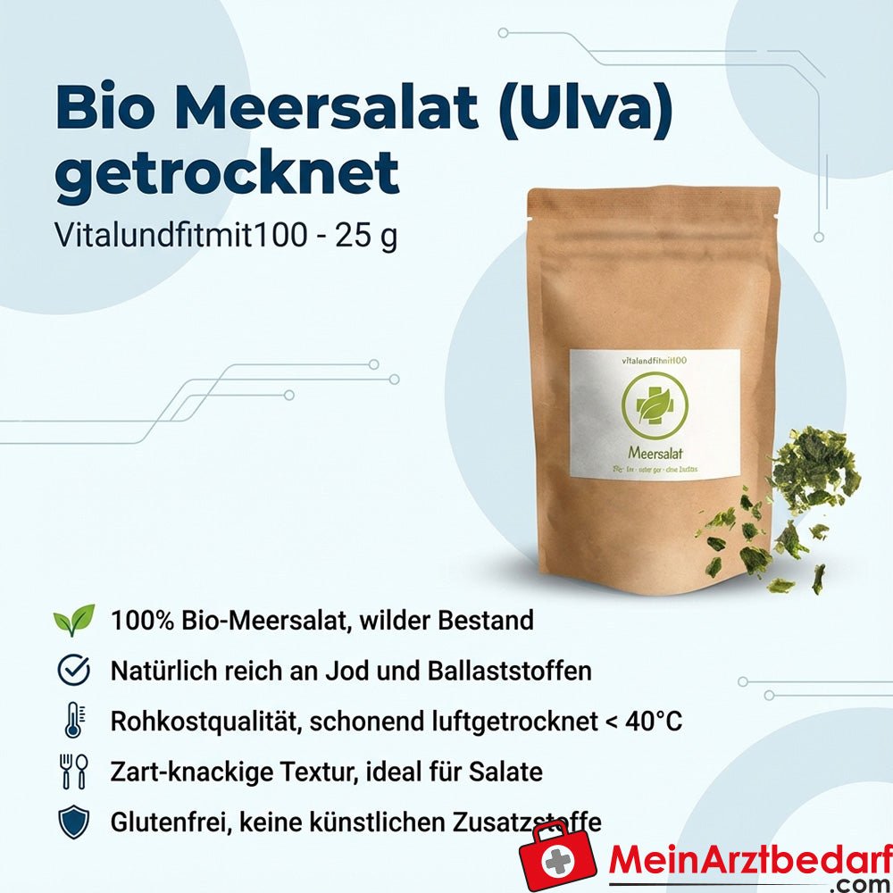 Biologische zeesla (Ulva) gedroogd rauwkost natuurlijk jodium 25 g