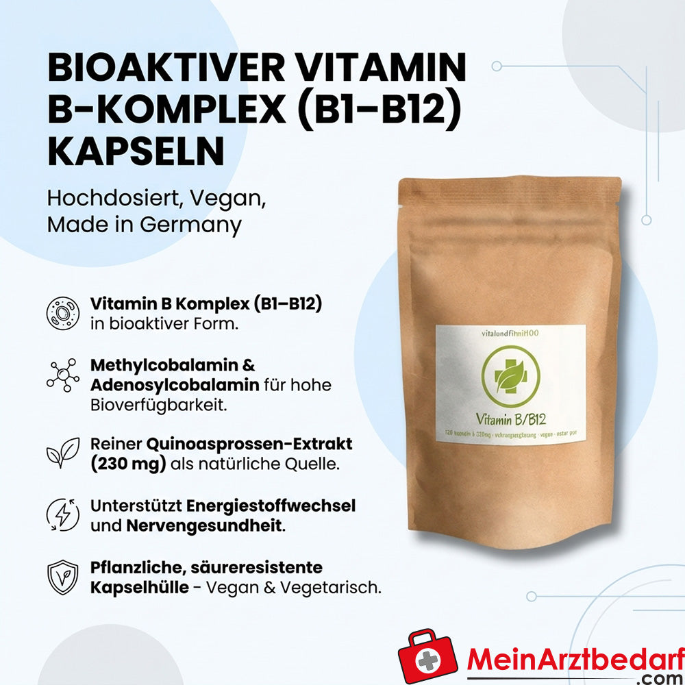 Vitamine B-complex (B1-B12) met methylcobalamine & adenosylcobalamine capsules 120 capsules 230 mg